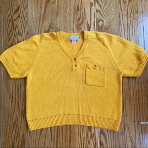 Vintage Crop Yellow Short Sleeve Sweater